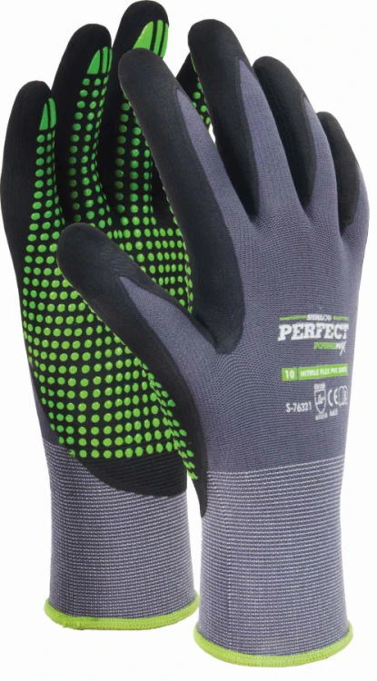 Rękawice Nylonowe Nitrile Flex Dots 9 Powermax S-76319