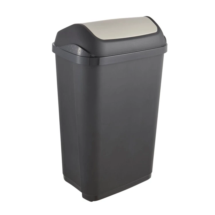 84001693 KOSZ NA ŚMIECI SWANTJE Z OBROTOWĄ POKRYWĄ 50 L GRAFIT KEEEPER