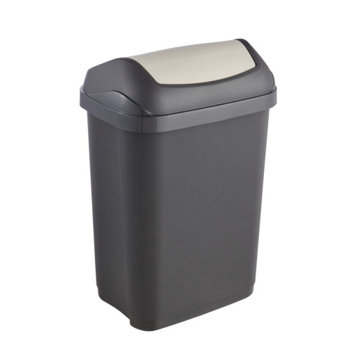 84001679 KOSZ NA ŚMIECI SWANTJE Z OBROTOWĄ POKRYWĄ 10 L GRAFIT KEEEPER