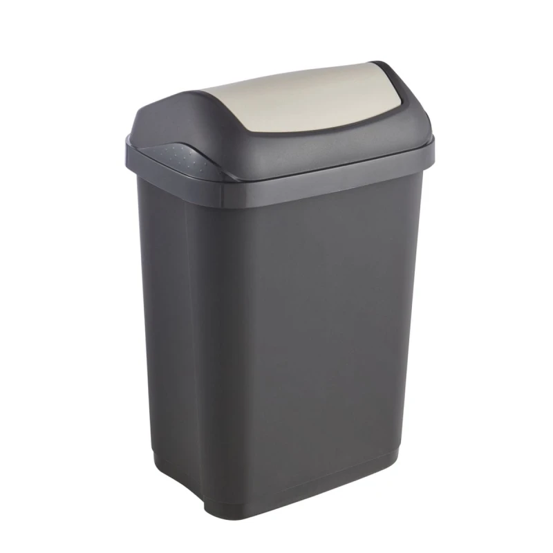 84001679 KOSZ NA ŚMIECI SWANTJE Z OBROTOWĄ POKRYWĄ 10 L GRAFIT KEEEPER