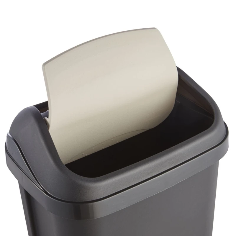 84001679 KOSZ NA ŚMIECI SWANTJE Z OBROTOWĄ POKRYWĄ 10 L GRAFIT KEEEPER