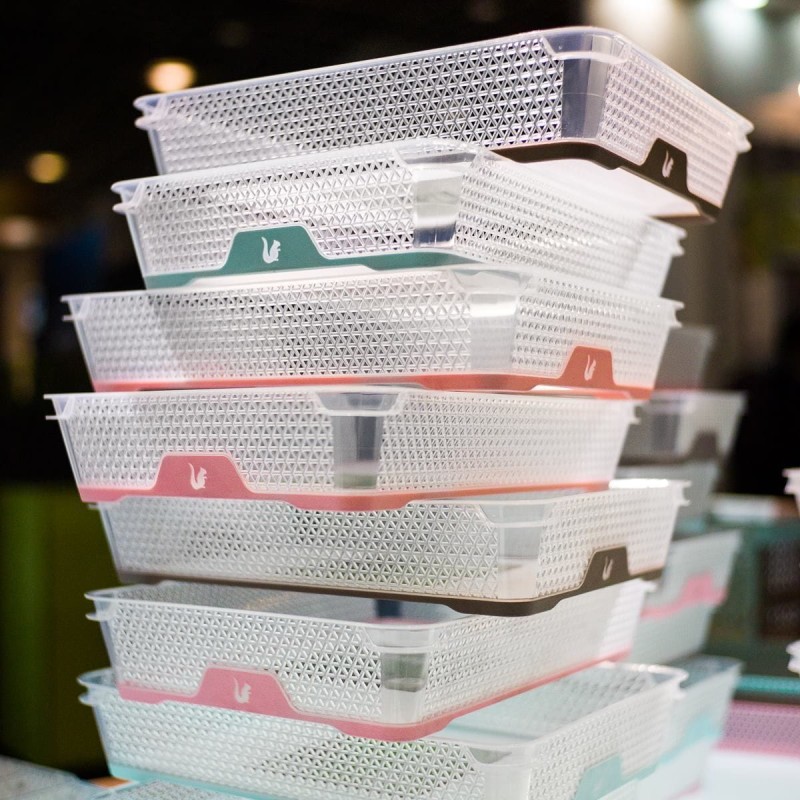 75798784 KOSZYK Z FUNKCJĄ ANTYPOŚLIZGOWĄ A4 SZAROBRĄZOWY KEEEPER