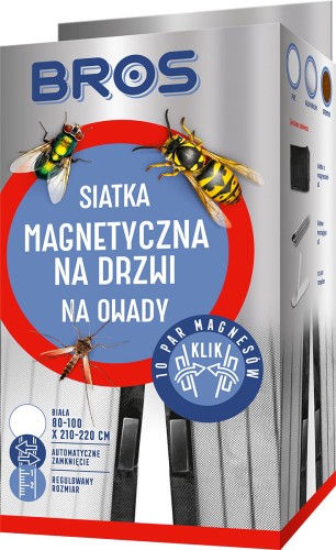 Bros Siatka Na Drzwi 100X220 Magnes Biała