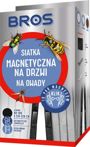 Bros Siatka Na Drzwi 100X220 Magnes Czarna