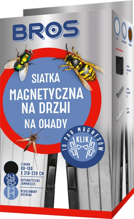BR1603 BROS SIATKA NA DRZWI 100X220 MAGNES CZARNA