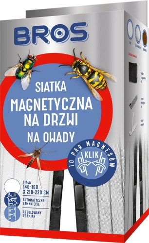 Bros Siatka Na Drzwi 160X220 Magnes Biała