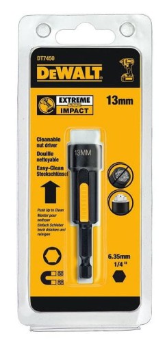 DT7450 DEWALT NASADKA MAGNETYCZNA Z ELEMENTEM CZYSZCZĄCYM 13 MM