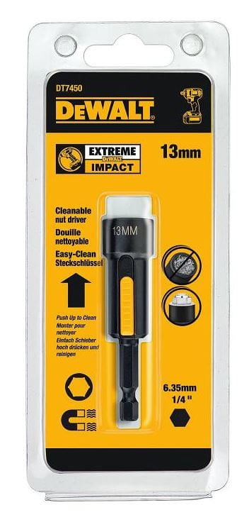 DT7450 DEWALT NASADKA MAGNETYCZNA Z ELEMENTEM CZYSZCZĄCYM 13 MM