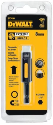 DT7430 DEWALT NASADKA MAGNETYCZNA Z ELEMENTEM CZYSZCZĄCYM 8 MM
