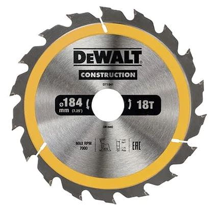 DT1941-QZ DEWALT PIŁA TARCZOWA 184/30MM 18 ZĘBÓW