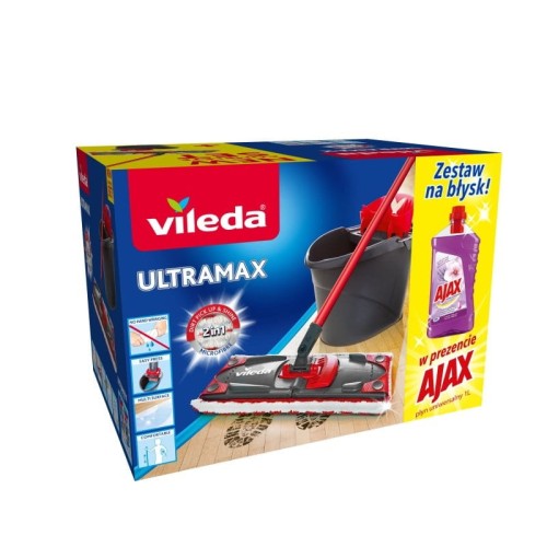 s5.50391725 MOP PŁASKI VILEDA BOX ULTRAMAX Z WIADERKIEM + AJAX
