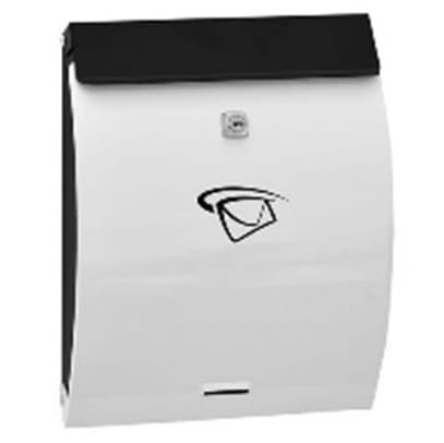 9530663-4 SKRZYNKA NA LISTY NIERDZEWNA BELLY 330X250X65 MM CZARNO-BIAŁA