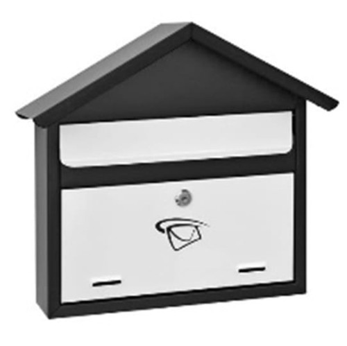 9530656-3 SKRZYNKA NA LISTY NIERDZEWNA KORONA P 365X400X75 MM CZARNO-BIAŁA
