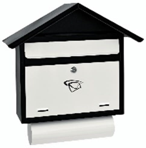 9530655-2 SKRZYNKA NA LISTY NIERDZEWNA KORONA PG 500X370X110 MM CZARNO-BIAŁA