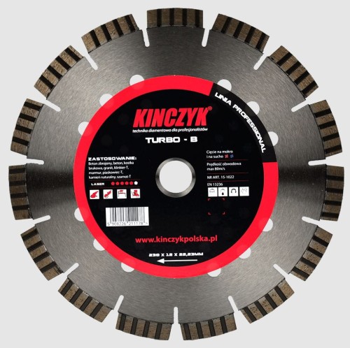 KIN15-1024 KINCZYK TARCZA DIAMENTOWA TURBO - B 350X12X25,4/20