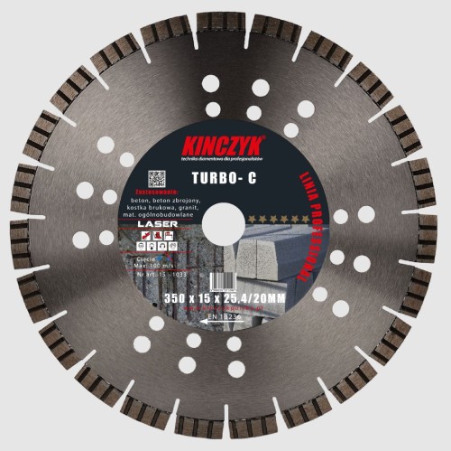 KIN15-1033 KINCZYK TARCZA DIAMENTOWA TURBO - C 350X12X25,4/20