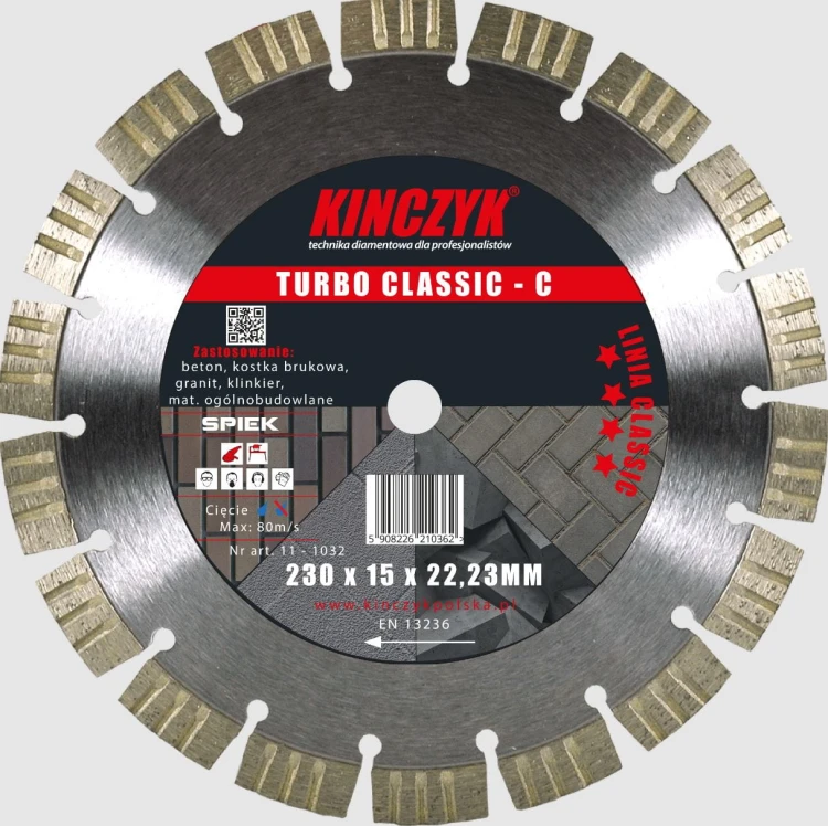 KIN11-1031 KINCZYK TARCZA DIAMENTOWA TURBO CLASSIC-C 125X15X22,23