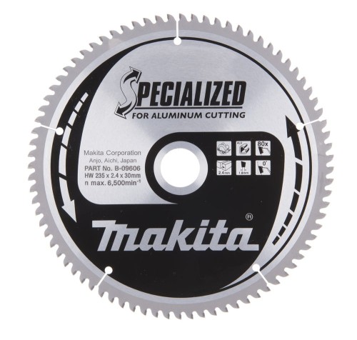 M.B-09606 MAKITA PIŁA TARCZOWA DO ALUMINIUM 235/30 MM 80 ZĘBÓW