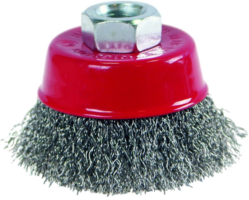 R07A0012 SZCZOTKA CZOŁOWA 65MM INOX M14 RED SKIN