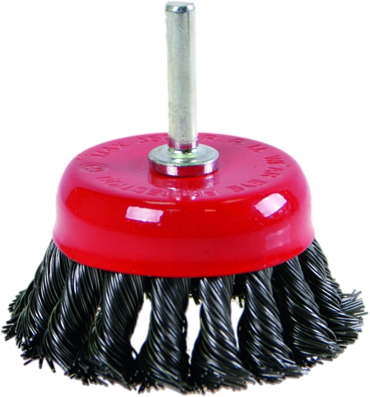 R07A0413 SZCZOTKA CZOŁOWA Z TRZPIENIEM 75MM M14 RED SKIN