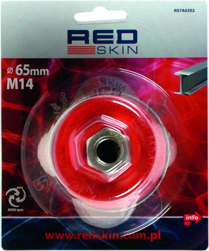 R07A0202 SZCZOTKA CZOŁOWA 65MM WZMOCNIONA M14 RED SKIN