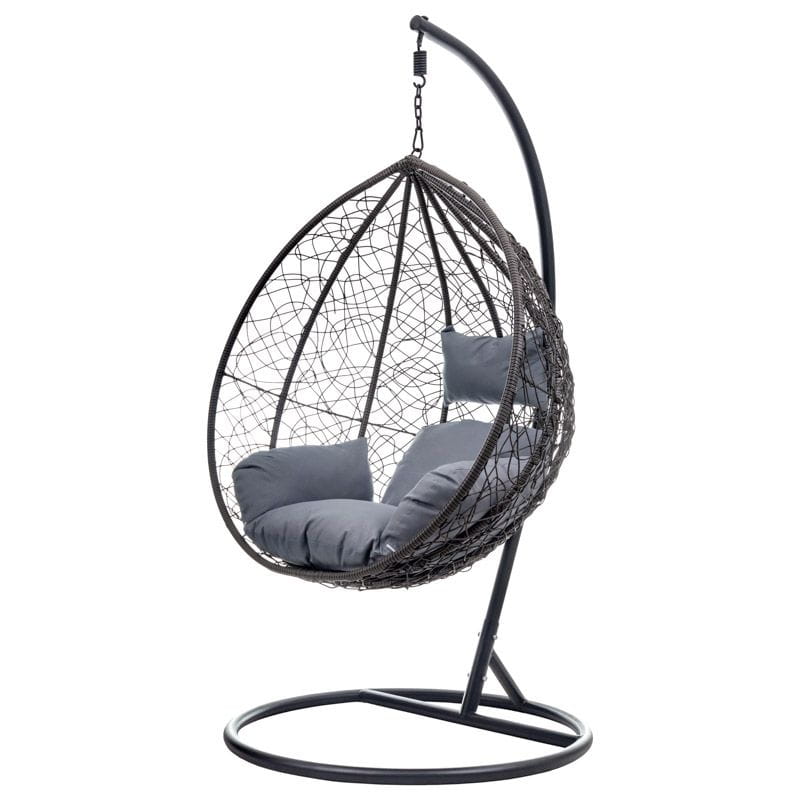 MIR-SYCYLI FOTEL WISZĄCY BUJAK SYCYLIA Z SZARYMI PODUSZKAMI MIRPOL