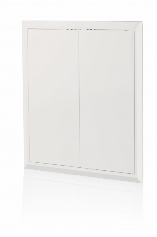 DR24040 DRZWICZKI REWIZYJNE DWUSKRZYDŁOWE PLASTIKOWE 400X400 MM, WEW. 344X372 MM, BIAŁE