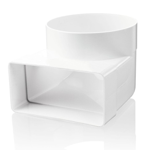 Kolano Łącznikowe 204X60/Fi 125 mm, 90St., Białe