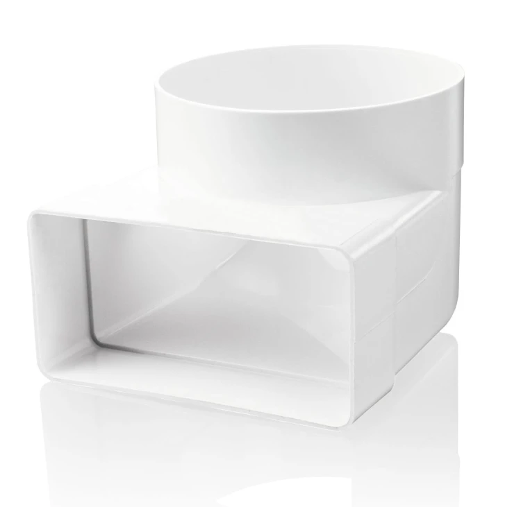 KP60-81 KOLANO ŁĄCZNIKOWE 204X60/FI 125 MM, 90ST., BIAŁE