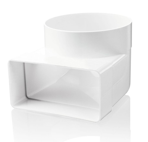 KP60-82 KOLANO ŁĄCZNIKOWE 204X60/FI 150 MM, 90ST., BIAŁE