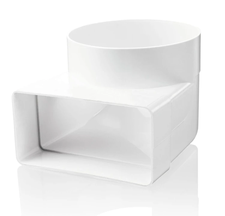 KP60-82 KOLANO ŁĄCZNIKOWE 204X60/FI 150 MM, 90ST., BIAŁE