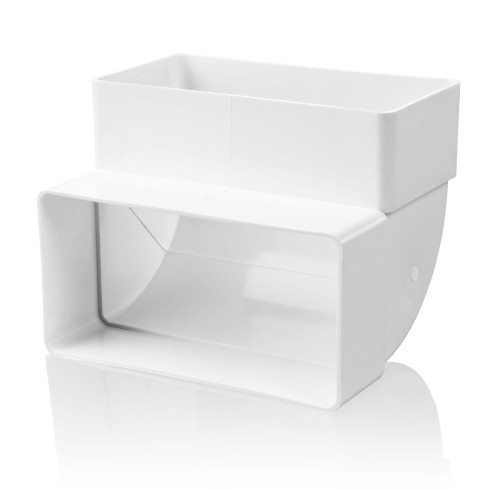 KP60-4 KOLANO POZIOME 204X60 MM, 90 ST., BIAŁE
