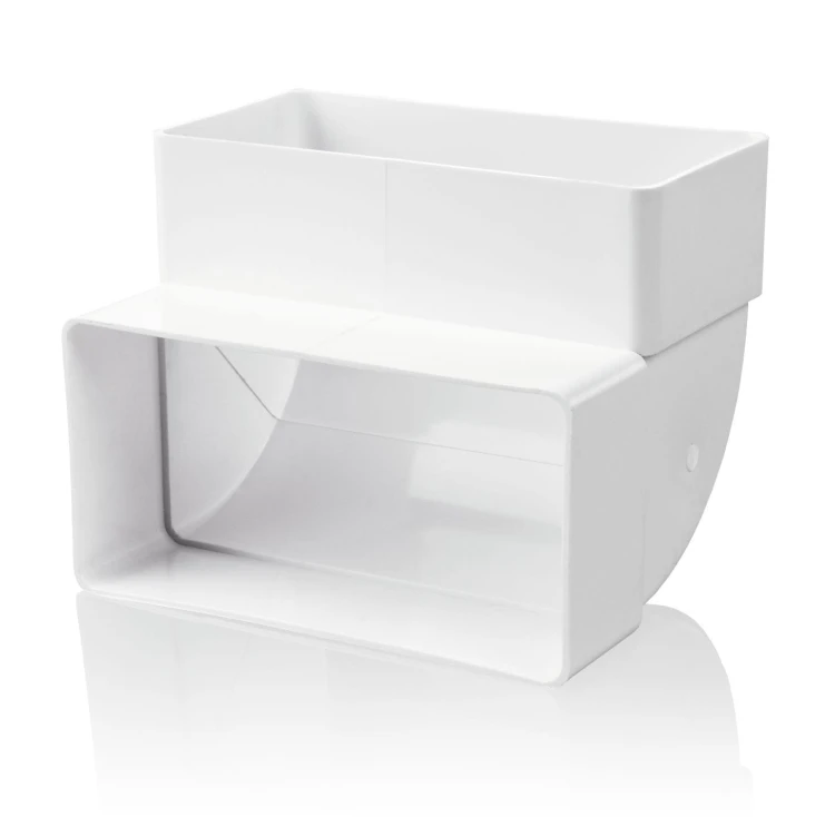 KP60-4 KOLANO POZIOME 204X60 MM, 90 ST., BIAŁE