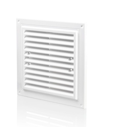 Kratka Wentylacyjna 175X175 mm Z Siatką I Uchwytami Mocującymi, Biała