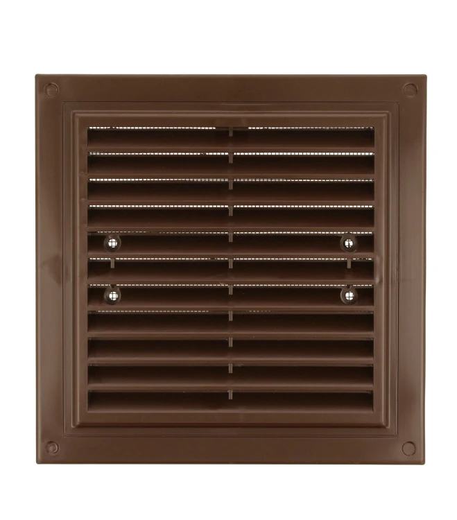 MWR175BRĄZ KRATKA WENTYLACYJNA 175X175 MM Z SIATKĄ I UCHWYTAMI MOCUJĄCYMI, BRĄZOWA