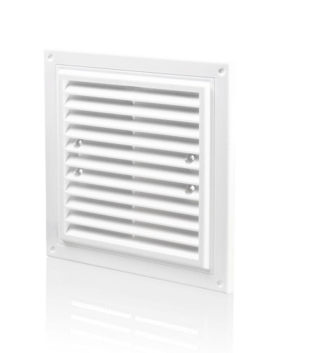 MWR215175BI KRATKA WENTYLACYJNA 175X215 MM Z SIATKĄ I UCHWYTAMI MOCUJĄCYMI, BIAŁA