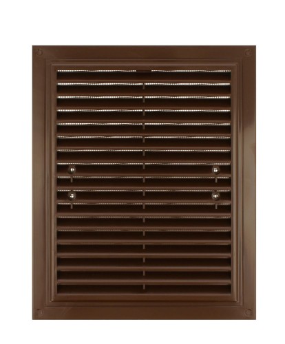 Kratka Wentylacyjna 175X215 mm Z Siatką I Uchwytami Mocującymi, Brąz