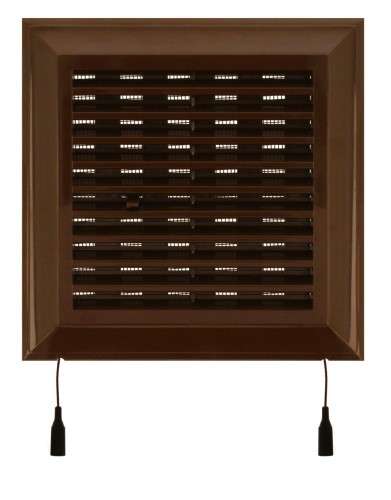 EL180AURBR KRATKA WENTYLACYJNA 180X180 MM Z SIATKĄ I KOŁNIERZEM PROSTOKĄTNYM 138X138 MM, BRĄZ