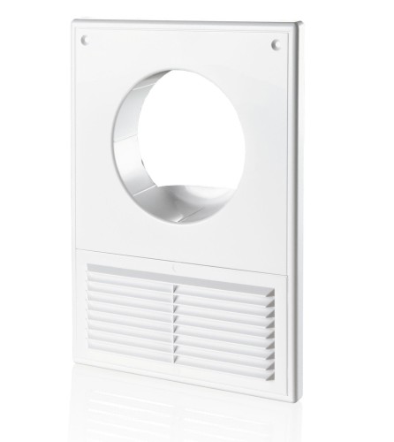 Kratka Wentylacyjna 180X250 mm Z Siatką I Wejściem Okrągłym Fi 100 mm, Biała