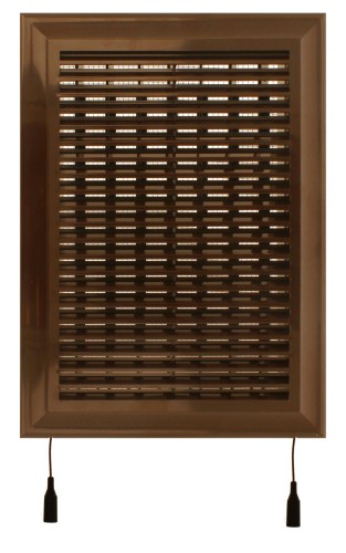 Kratka Wentylacyjna 180X250 mm Z Siatką I Kołnierzem Prostokątnym 138X208 mm, Brąz