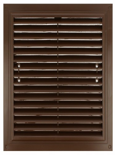 Kratka Wentylacyjna 180X250 mm Z Siatką I Uchwytami Mocującymi, Brązowa
