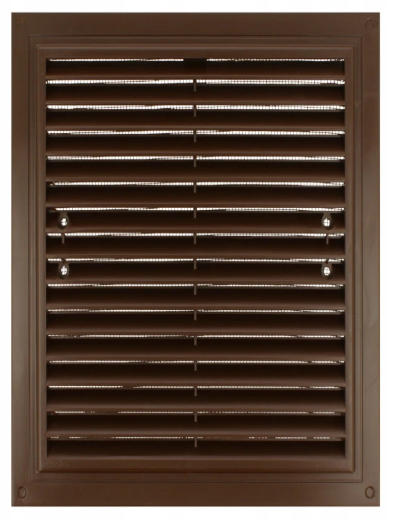 MWR250180BR KRATKA WENTYLACYJNA 180X250 MM Z SIATKĄ I UCHWYTAMI MOCUJĄCYMI, BRĄZOWA
