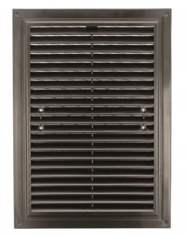 MWR250180SZA KRATKA WENTYLACYJNA 180X250 MM Z SIATKĄ I UCHWYTAMI MOCUJĄCYMI, GRAFIT