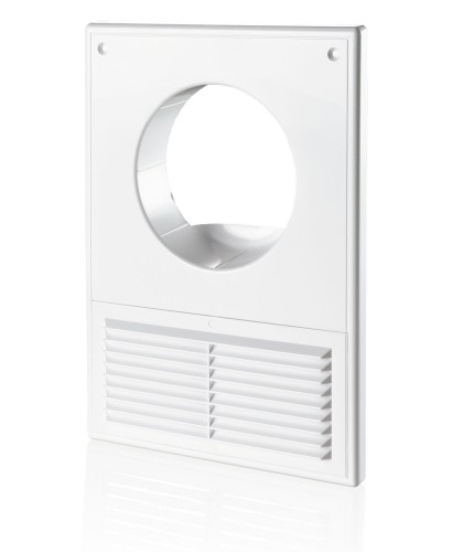 Kratka Wentylacyjna 180X250 mm Z Siatką I Wejściem Okrągłym Fi 125 mm, Biała