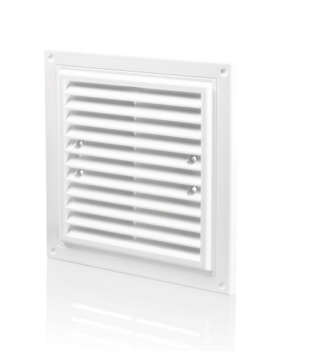 Kratka Wentylacyjna 205X300 mm Z Siatką I Uchwytami Mocującymi, Biała