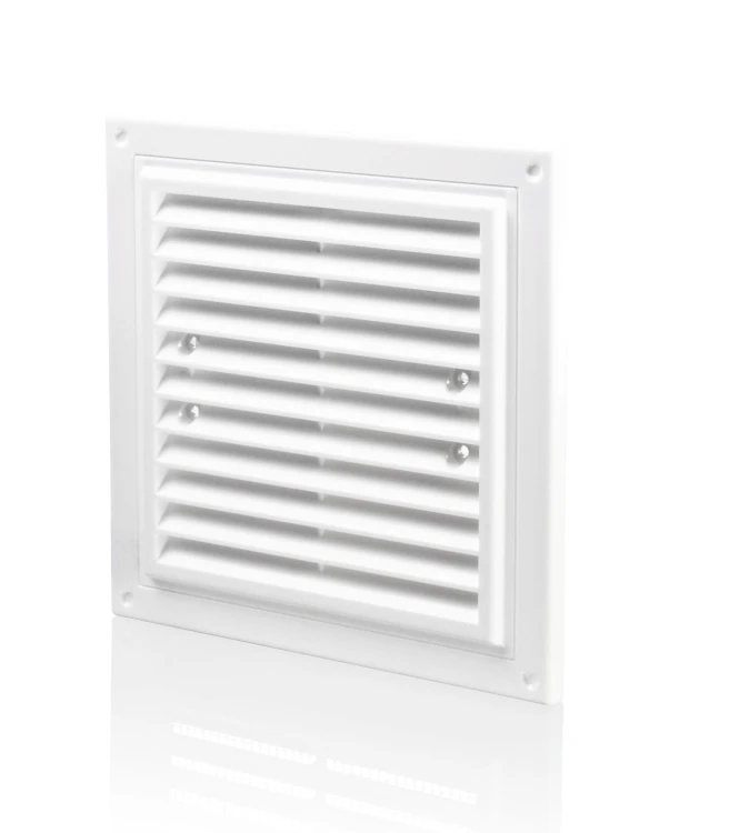 MWR250250 KRATKA WENTYLACYJNA 250X250 MM Z SIATKĄ I UCHWYTAMI MOCUJĄCYMI, BIAŁA