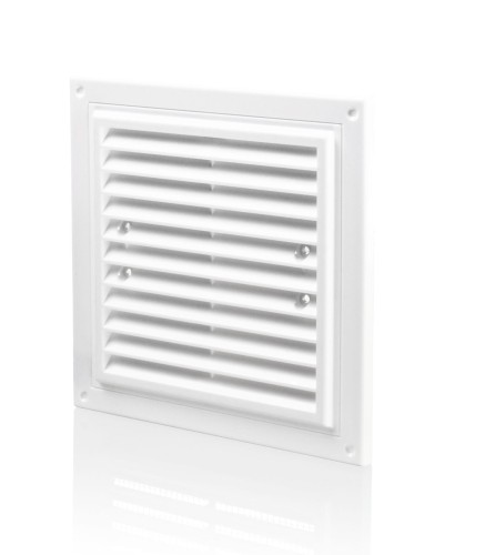 Kratka Wentylacyjna 300X300 mm Z Siatką I Uchwytami Mocującymi, Biała