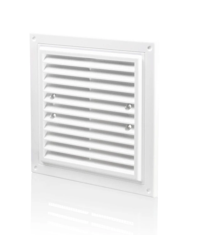 MWR3030 KRATKA WENTYLACYJNA 300X300 MM Z SIATKĄ I UCHWYTAMI MOCUJĄCYMI, BIAŁA