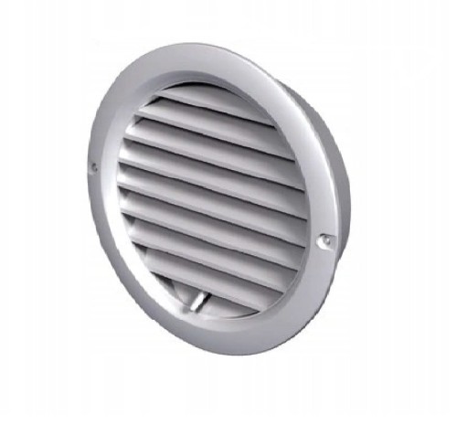 Kratka Wentylacyjna Okrągła Regulowana Z Kołnierzem Fi 125 mm, Biała