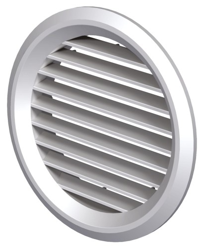 Kratka Wentylacyjna Okrągła Z Siatką I Kołnierzem Fi 125 mm, Biała